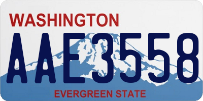 WA license plate AAE3558