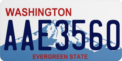 WA license plate AAE3560