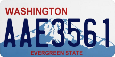WA license plate AAE3561
