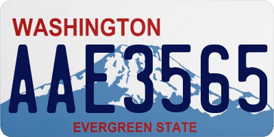 WA license plate AAE3565