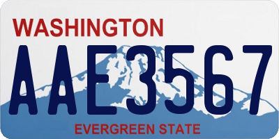 WA license plate AAE3567