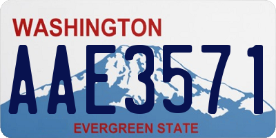 WA license plate AAE3571