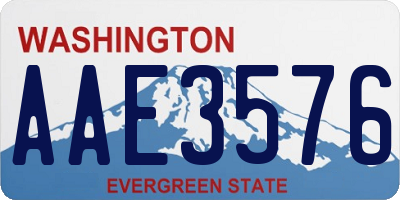 WA license plate AAE3576