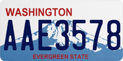 WA license plate AAE3578
