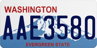 WA license plate AAE3580