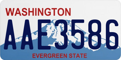 WA license plate AAE3586