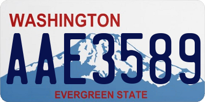 WA license plate AAE3589