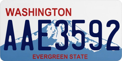WA license plate AAE3592