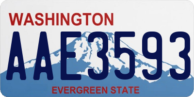 WA license plate AAE3593