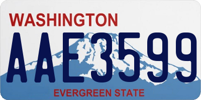 WA license plate AAE3599