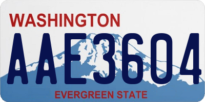 WA license plate AAE3604