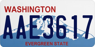 WA license plate AAE3617