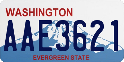 WA license plate AAE3621