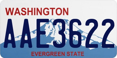 WA license plate AAE3622