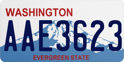 WA license plate AAE3623