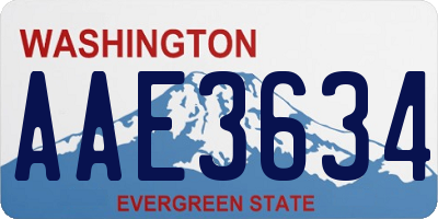 WA license plate AAE3634