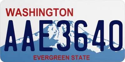 WA license plate AAE3640