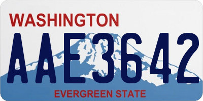 WA license plate AAE3642