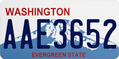 WA license plate AAE3652