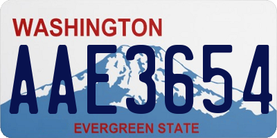 WA license plate AAE3654
