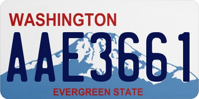 WA license plate AAE3661