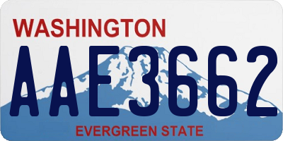 WA license plate AAE3662