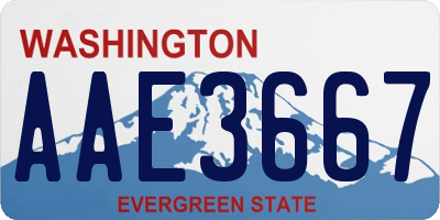WA license plate AAE3667