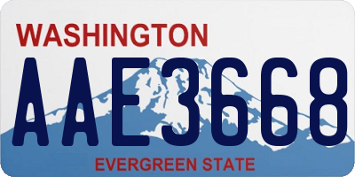 WA license plate AAE3668