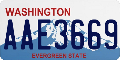 WA license plate AAE3669