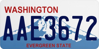 WA license plate AAE3672