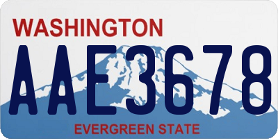 WA license plate AAE3678
