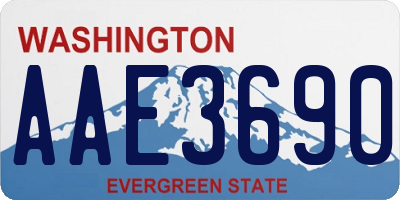 WA license plate AAE3690
