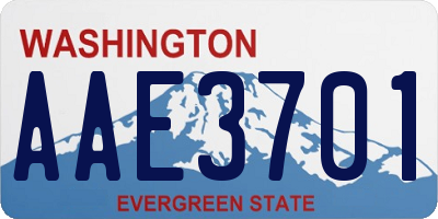 WA license plate AAE3701
