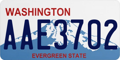 WA license plate AAE3702