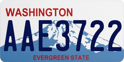 WA license plate AAE3722