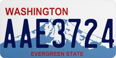 WA license plate AAE3724