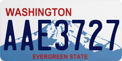 WA license plate AAE3727