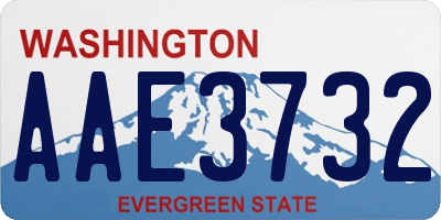 WA license plate AAE3732