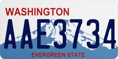 WA license plate AAE3734