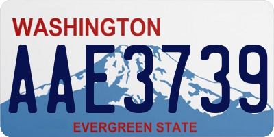 WA license plate AAE3739