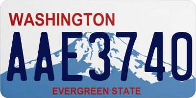 WA license plate AAE3740