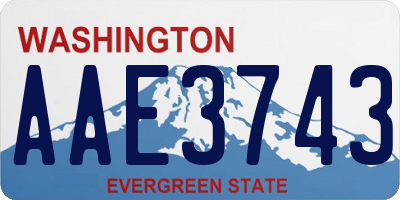 WA license plate AAE3743
