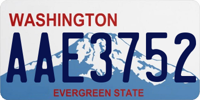 WA license plate AAE3752