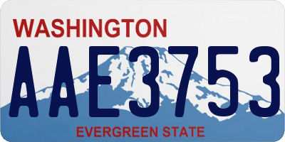 WA license plate AAE3753