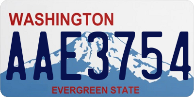 WA license plate AAE3754