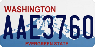 WA license plate AAE3760