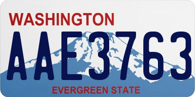 WA license plate AAE3763