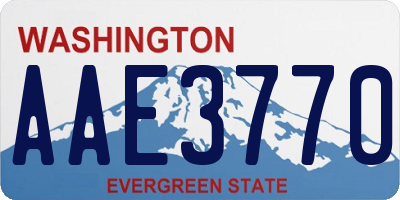 WA license plate AAE3770