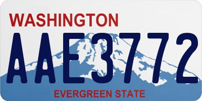 WA license plate AAE3772