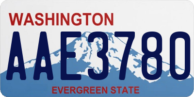 WA license plate AAE3780